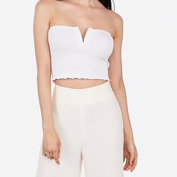 Express Tops - 🆕 Express: Smocked V-Wire tube top